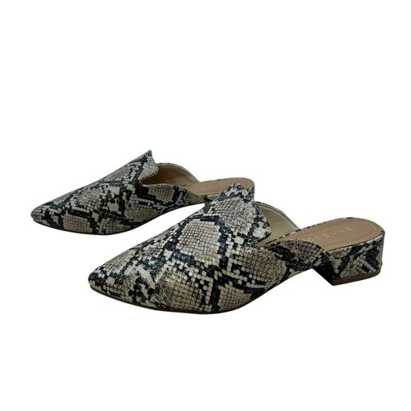 Bamboo Womens Snake Print Heeled Mules Pointed Toe Size 6.5 - Picture 1 of 9